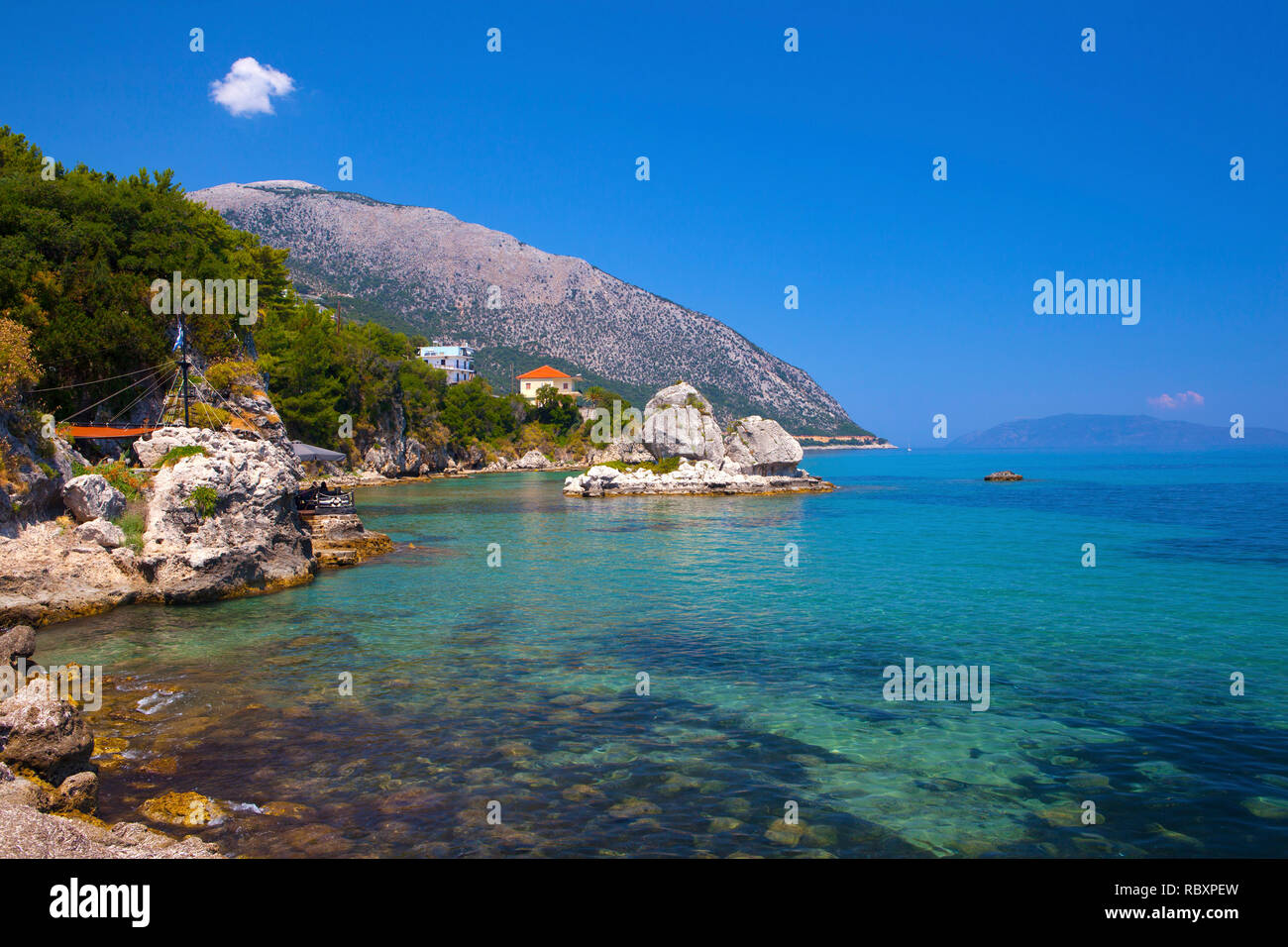 Beautiful Mediterranean Sea Shore Greece Summer Stock Photo 1181580451