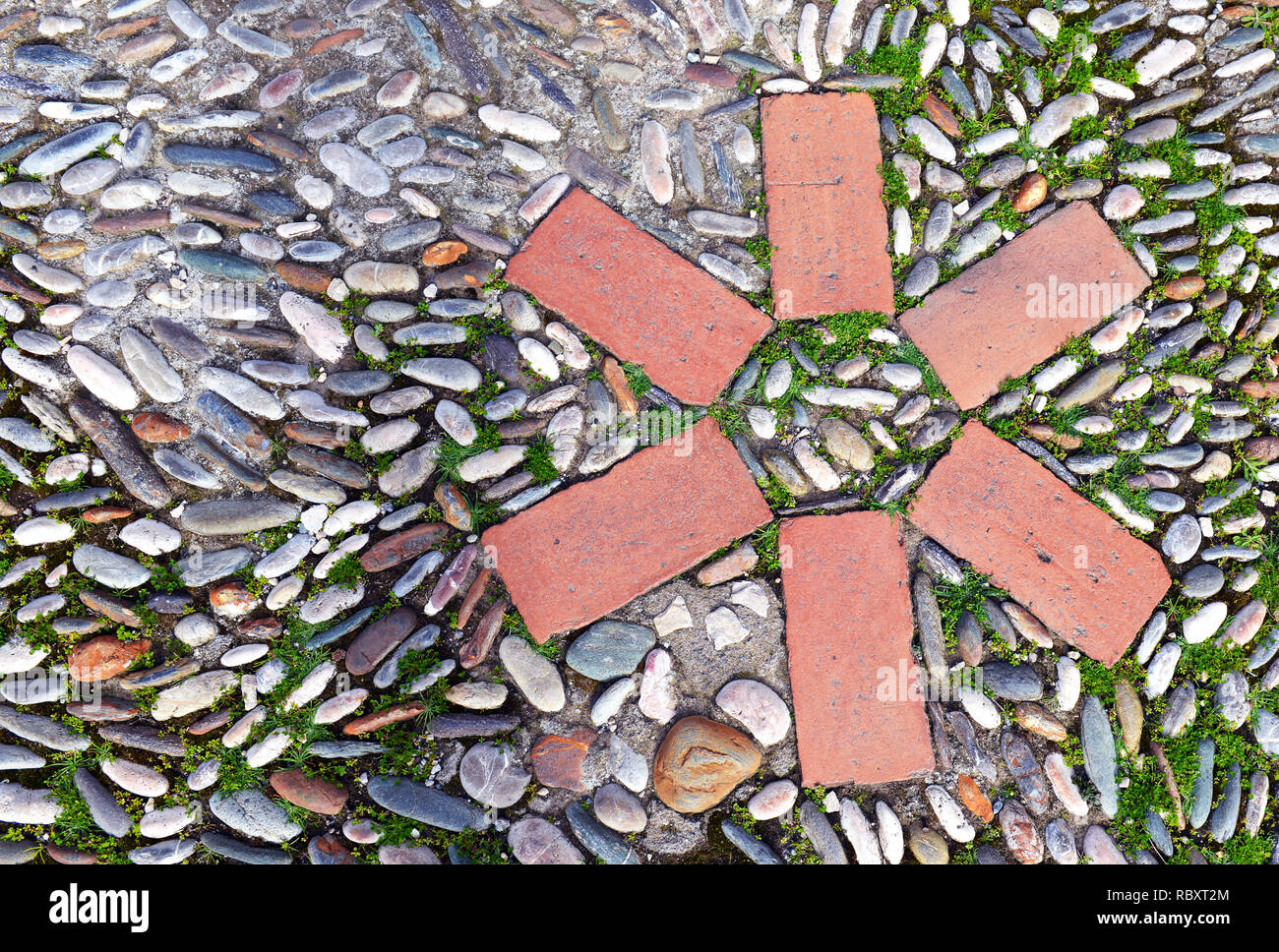 Patterns and textures of rock, stones and mortar in vintage street and ...