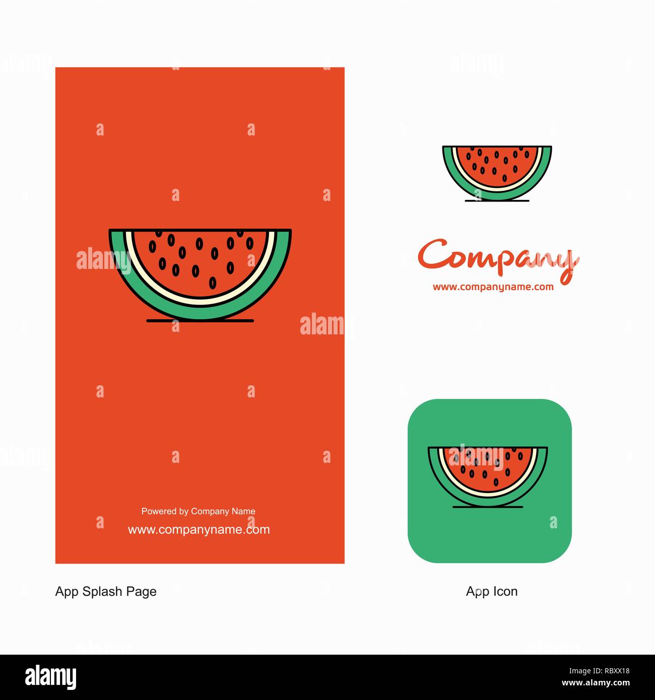Water melon Company Logo App Icon and Splash Page Design. Creative