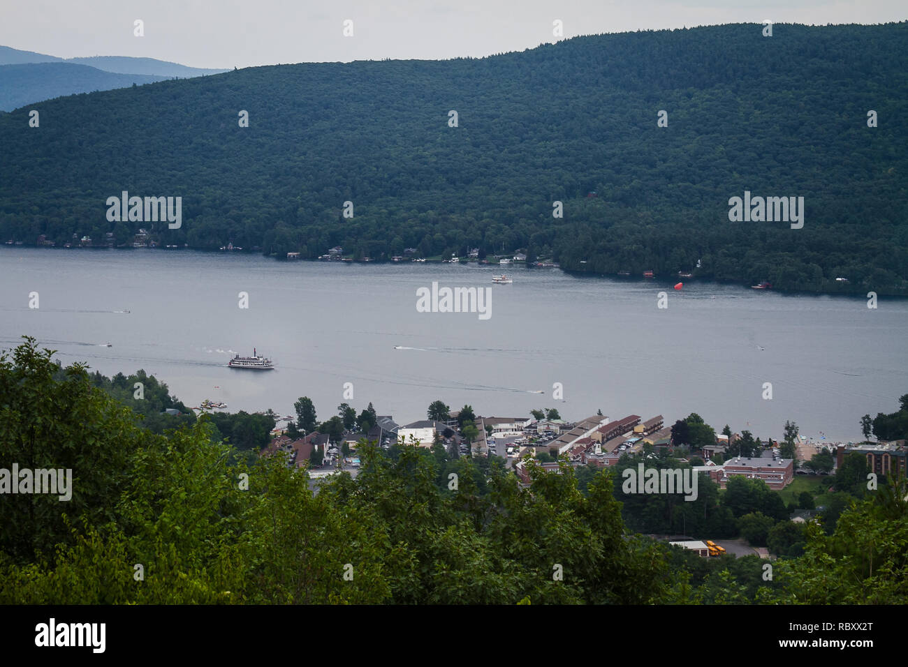 View of Lake George New York from Prospect Mountain Stock Photo - Alamy, image size:1300x956