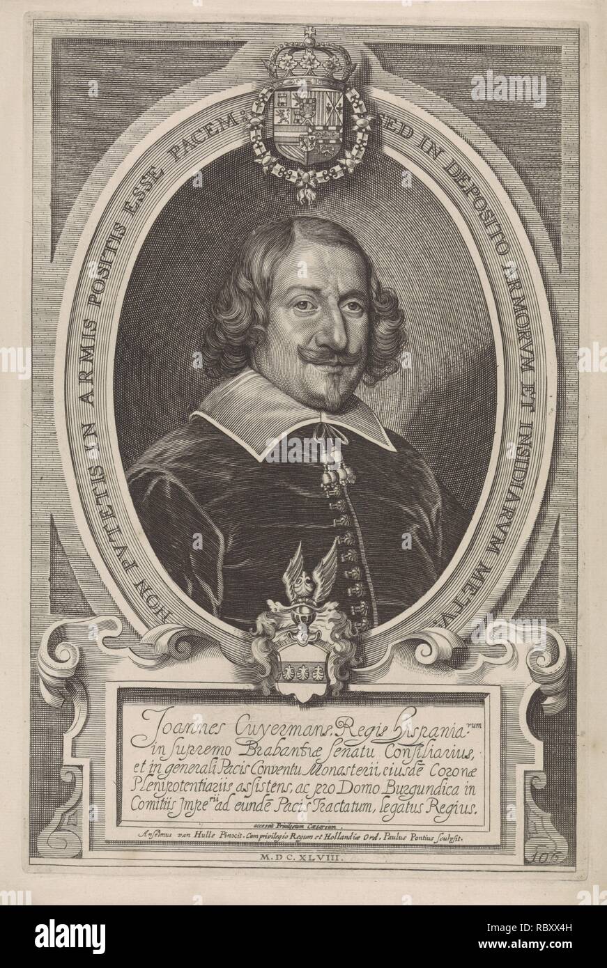 Portrait of Johannes Cuyermans, Paul Pontius, after Anselm van Hulle,  1697.jpg - RBXX4H Stock Photo - Alamy