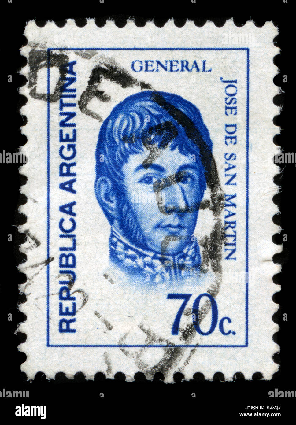 Postage stamp from Argentina in the Generals series issued in 1973 Stock Photo