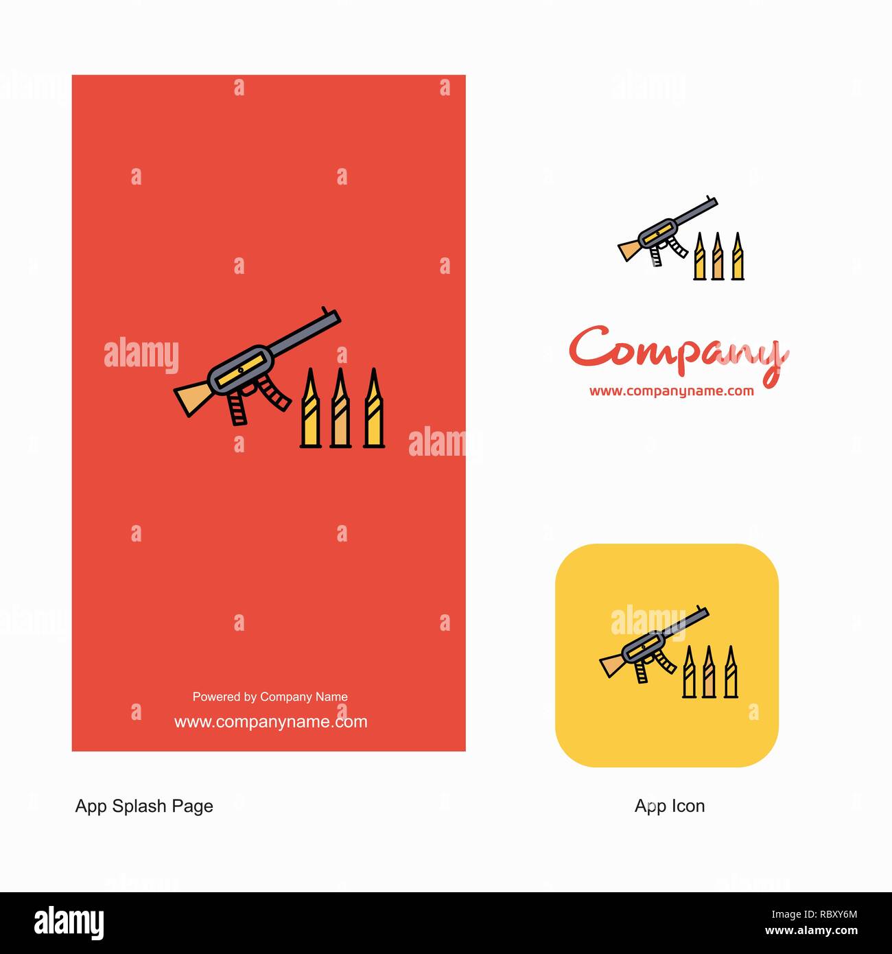 Guns Company Logo App Icon and Splash Page Design. Creative Business