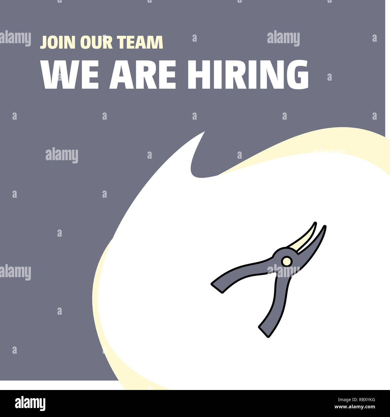 Join Our Team. Busienss Company Cutter We Are Hiring Poster Callout Design. Vector background Stock Vector