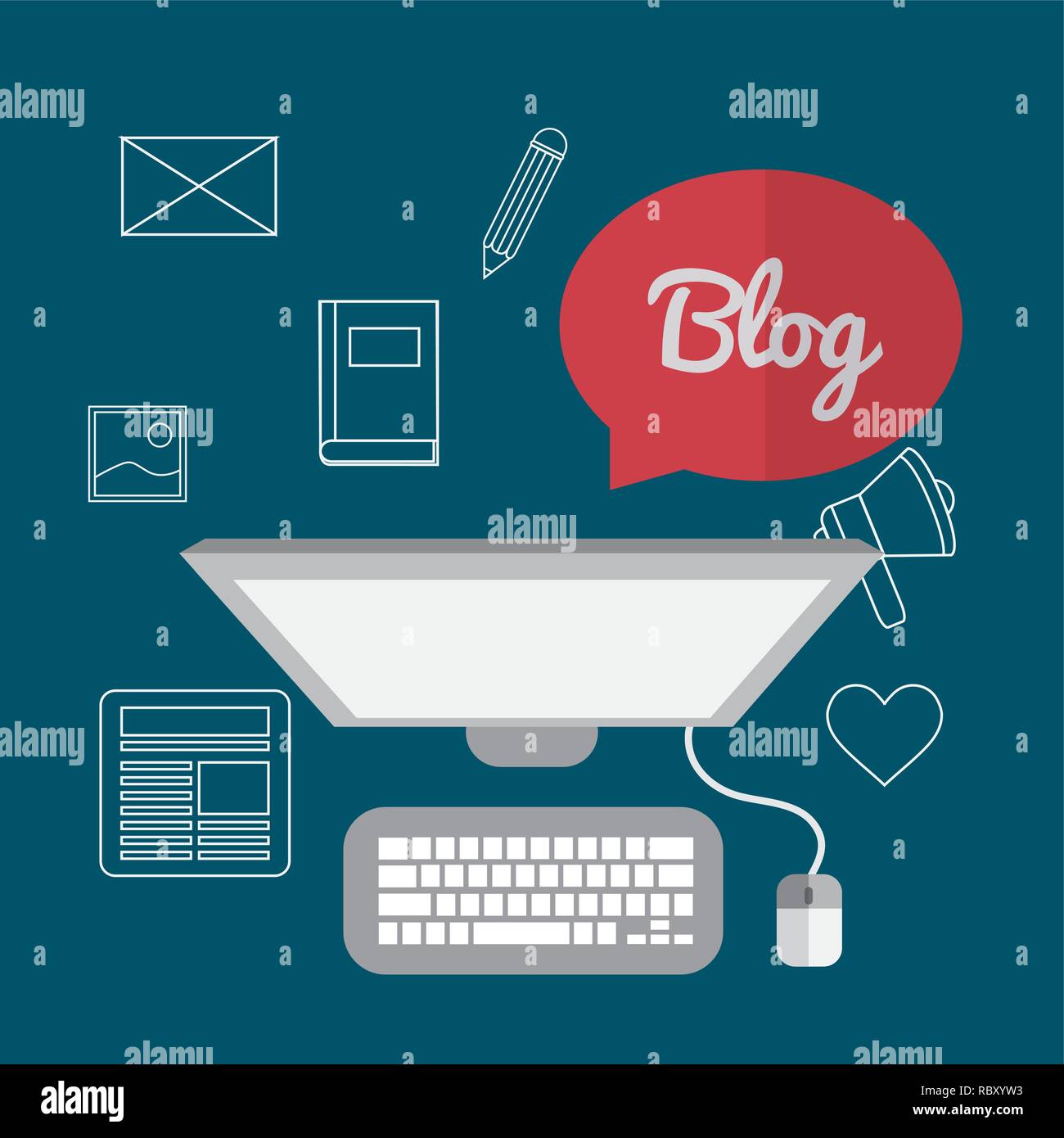 Blog icons design Stock Vector Image & Art - Alamy