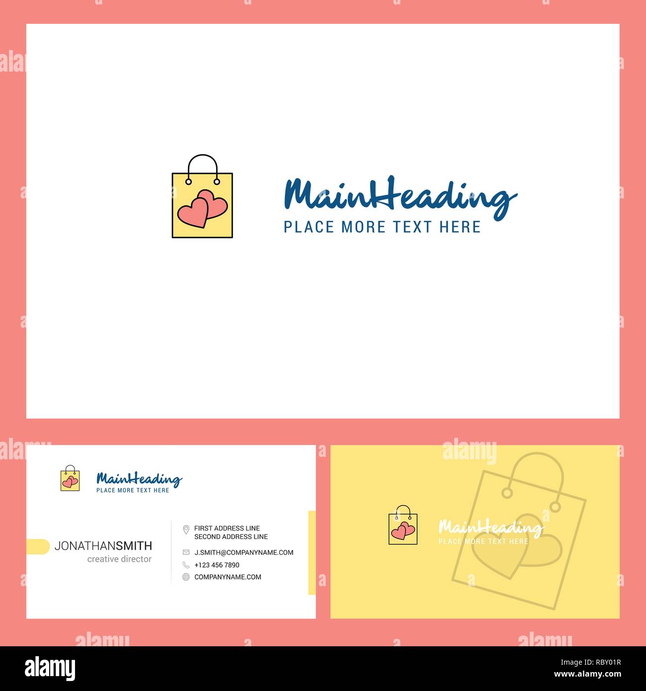 Shopping bag Logo design with Tagline & Front and Back Busienss Card