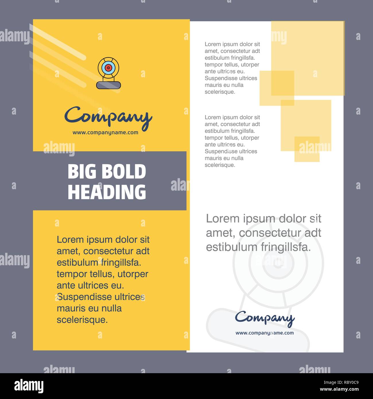 Microphone Company Brochure Title Page Design. Company profile, annual