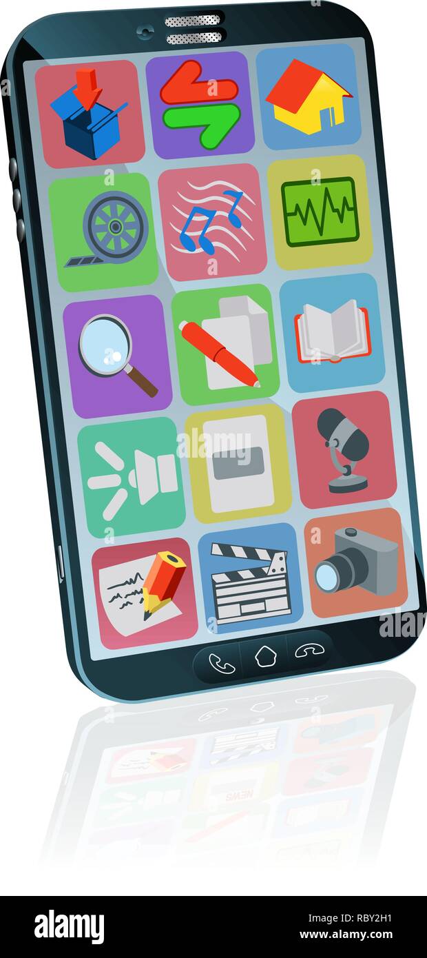 Mobile or Cell Phone Illustration Stock Vector
