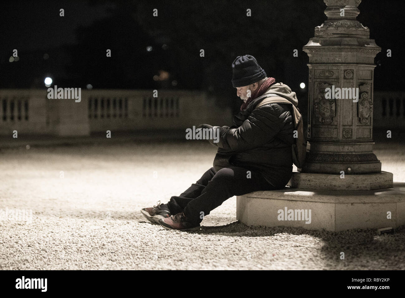 Roma, Italy. 11th Jan, 2019. Self-organized concert on the terrace of the Pincio in Rome to commemorate the Italian singer-songwriter Fabrizio De André Credit: Matteo Nardone/Pacific Press/Alamy Live News Stock Photo