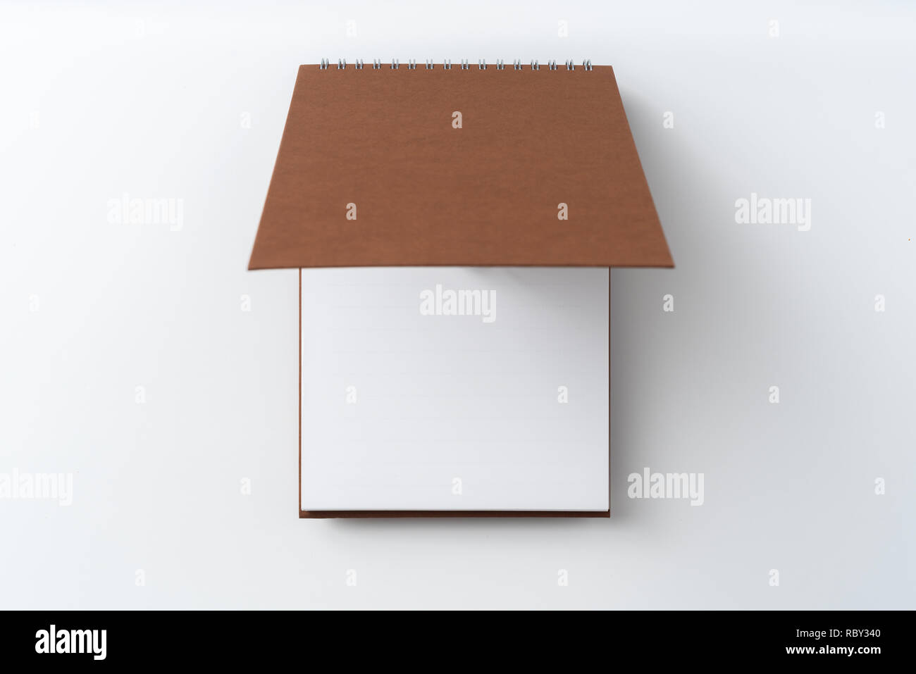 Design concept - Perspective view brown hardcover spiral notebook with ...