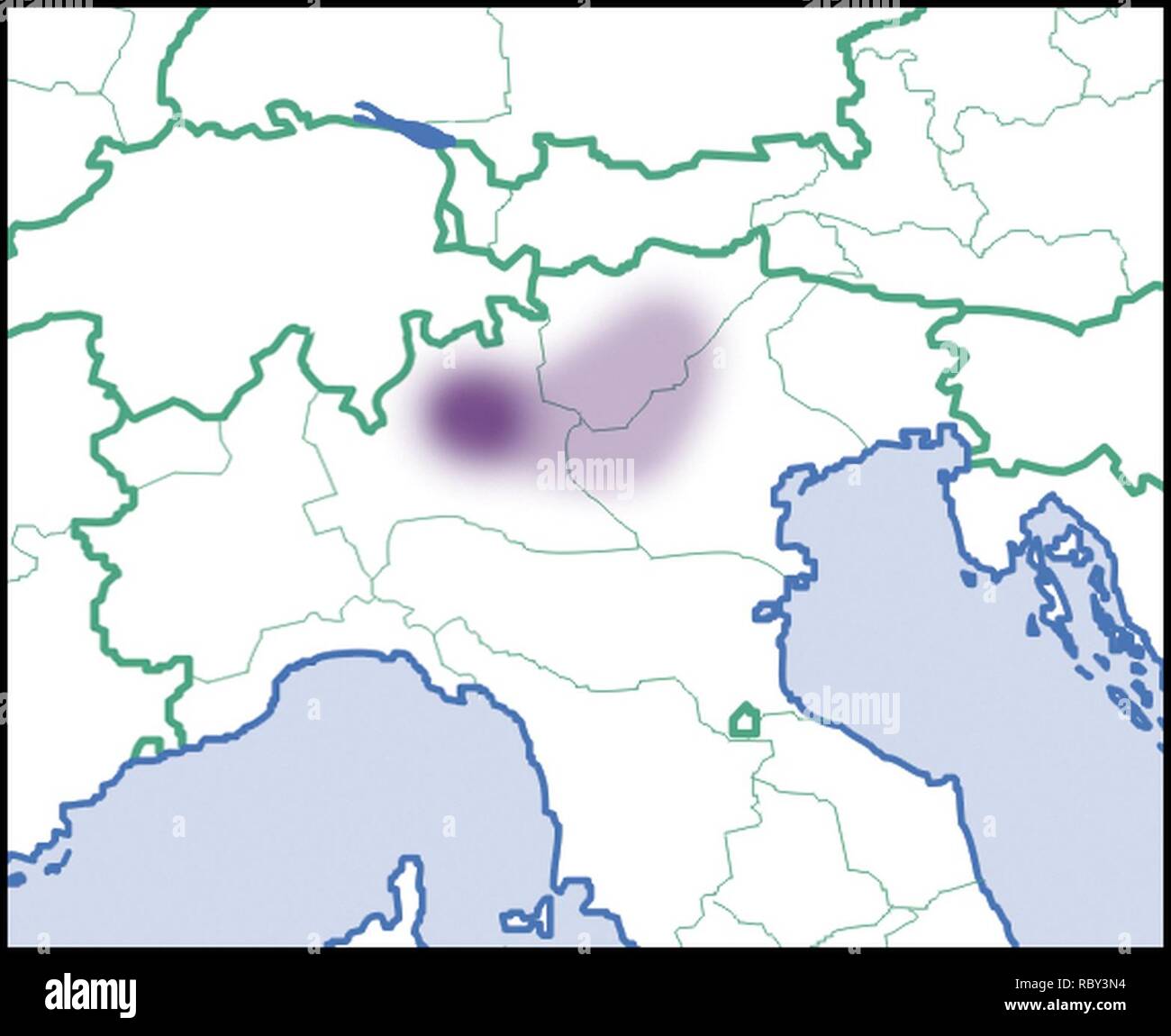 Acicula-beneckei-map-eur-nm-moll. Stock Photo