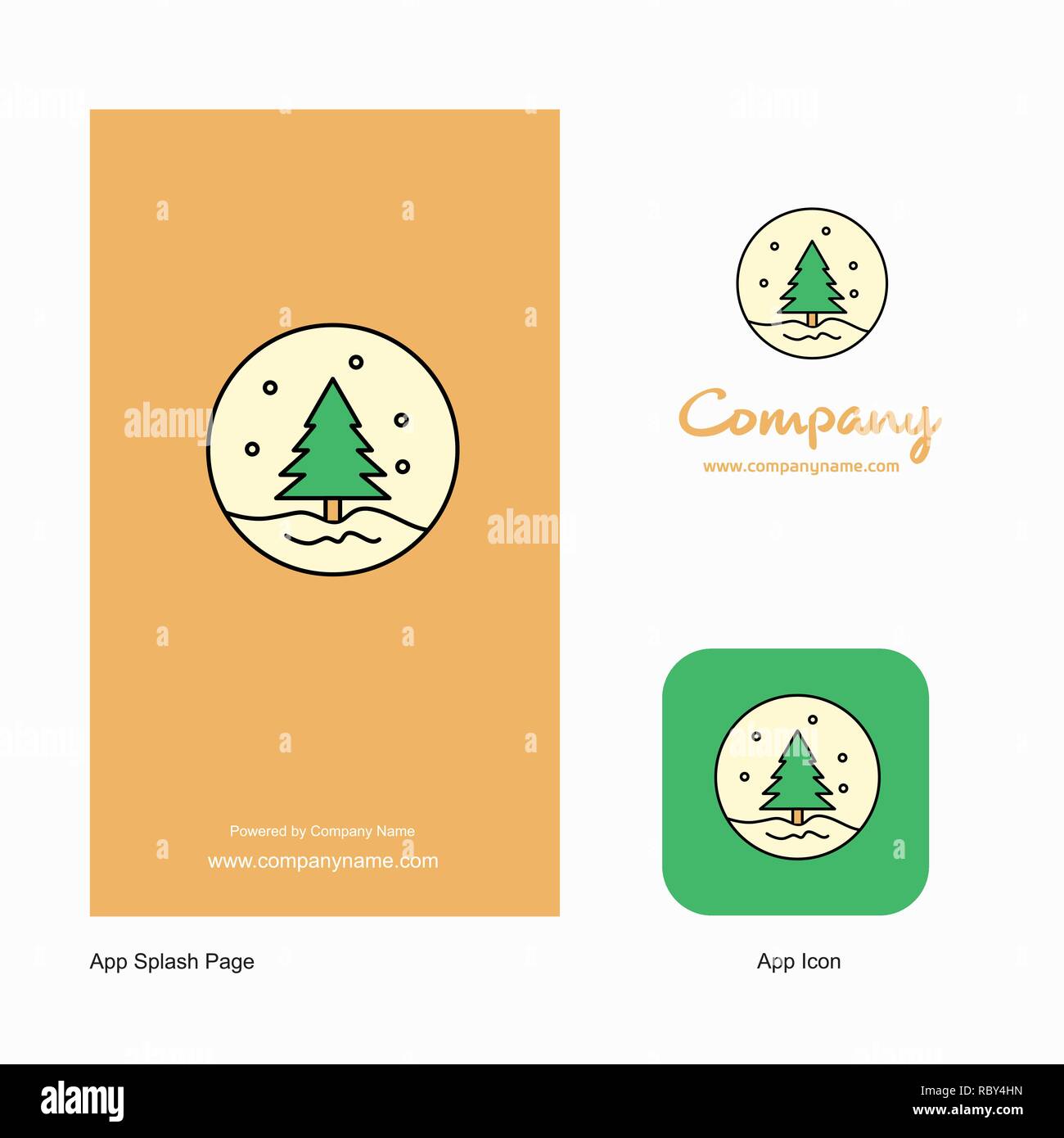 Christmas tree Company Logo App Icon and Splash Page Design. Creative