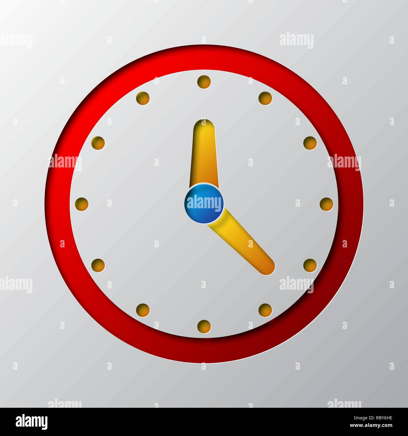 Red clock cut out Stock Vector Images - Alamy