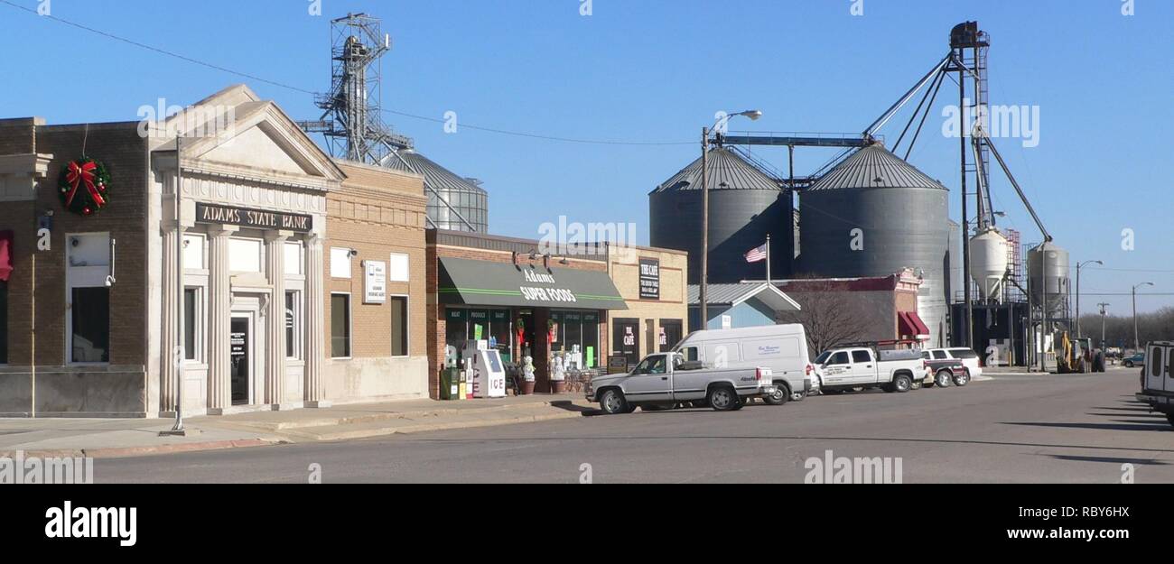Adams, Nebraska Main Street 1 Stock Photo Alamy