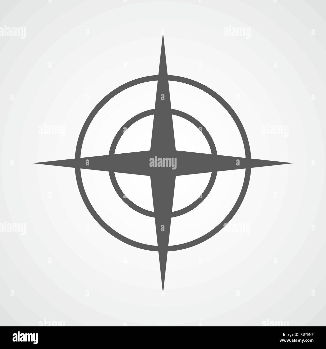 Compass icon in flat design. Vector illustration. Compass icon, isolated on light background Stock Vector