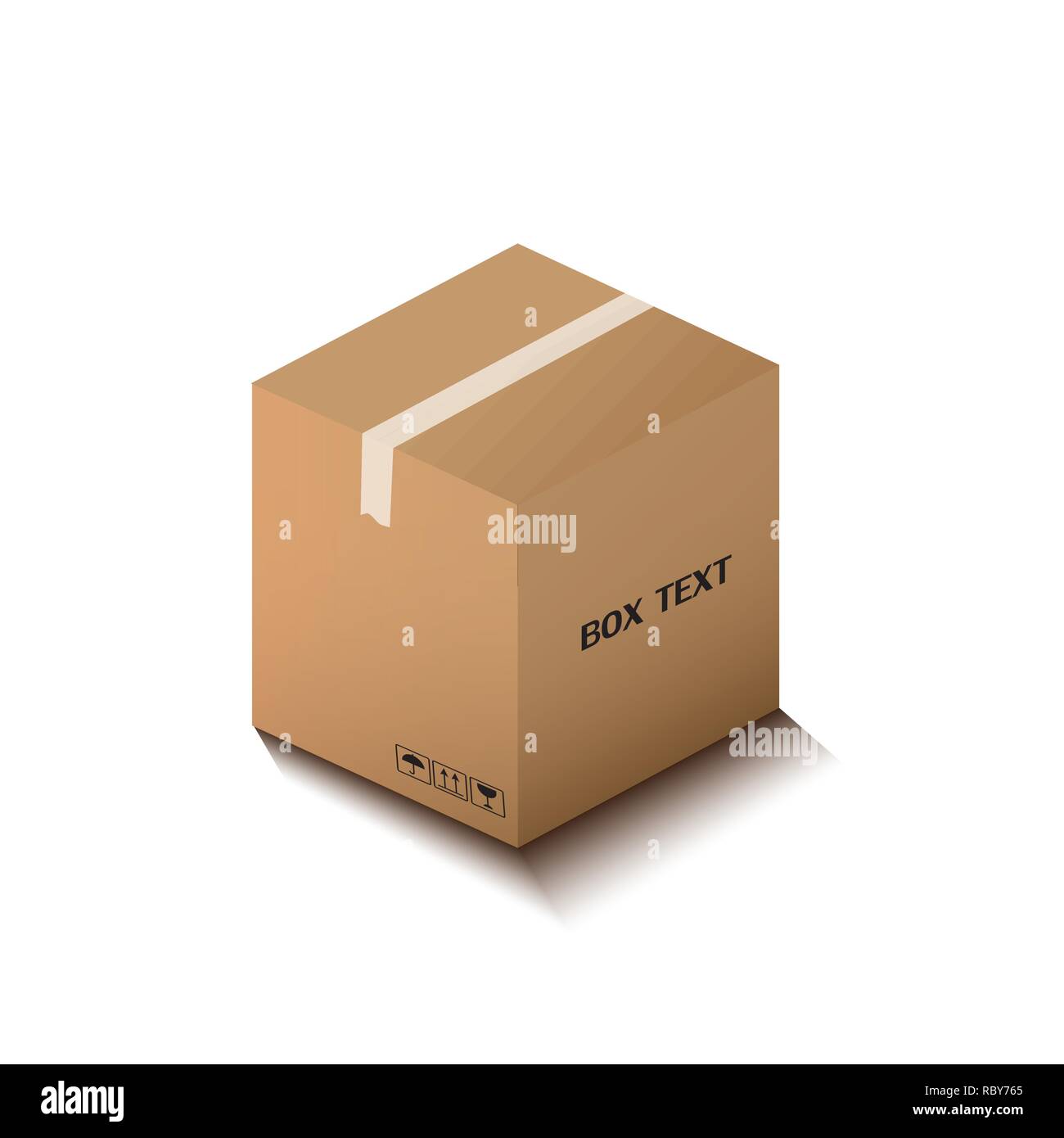 corton box, postal packing, box on white background, vector illustration Stock Vector