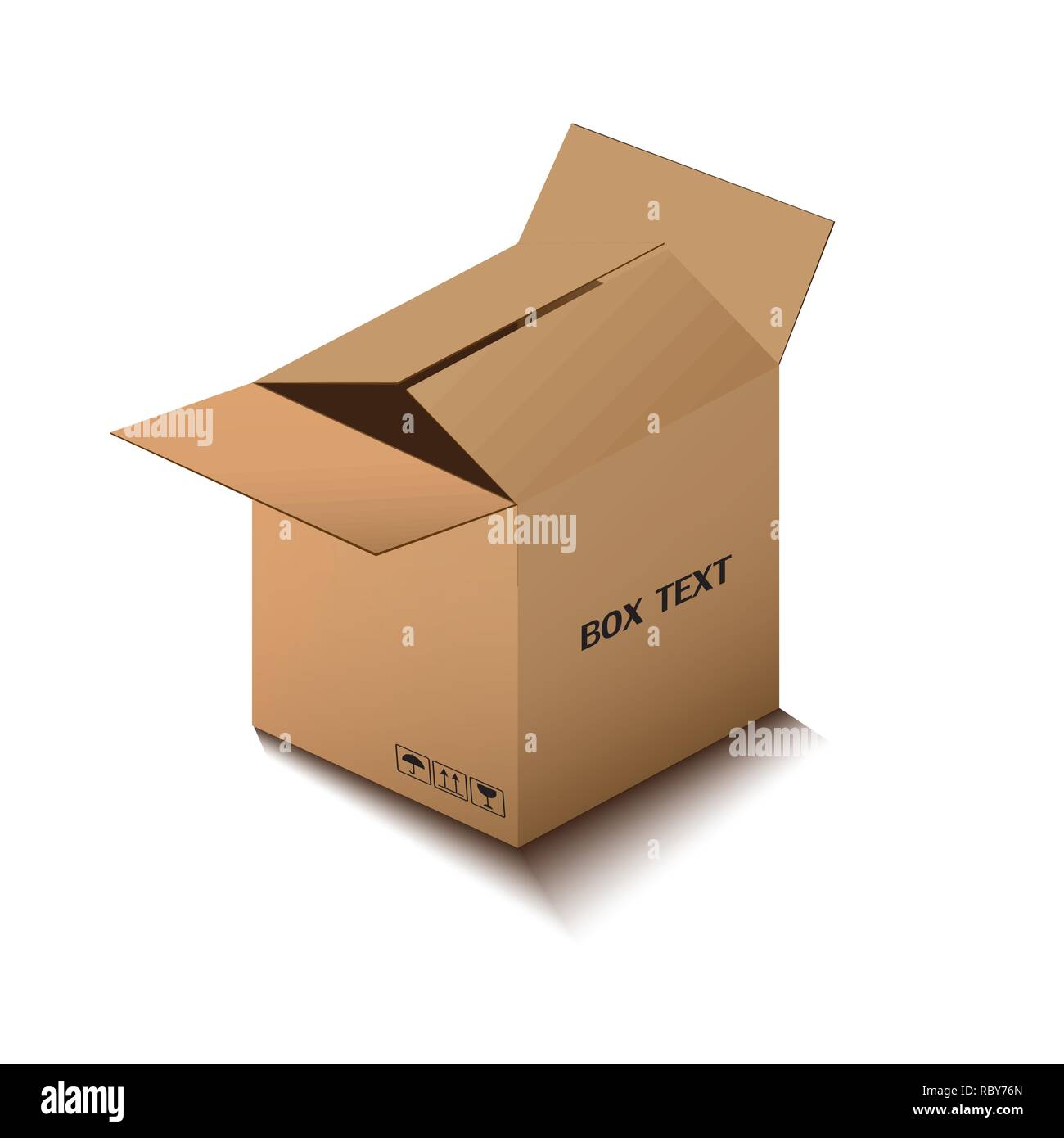 corton box, postal packing, box on white background, vector illustration Stock Vector