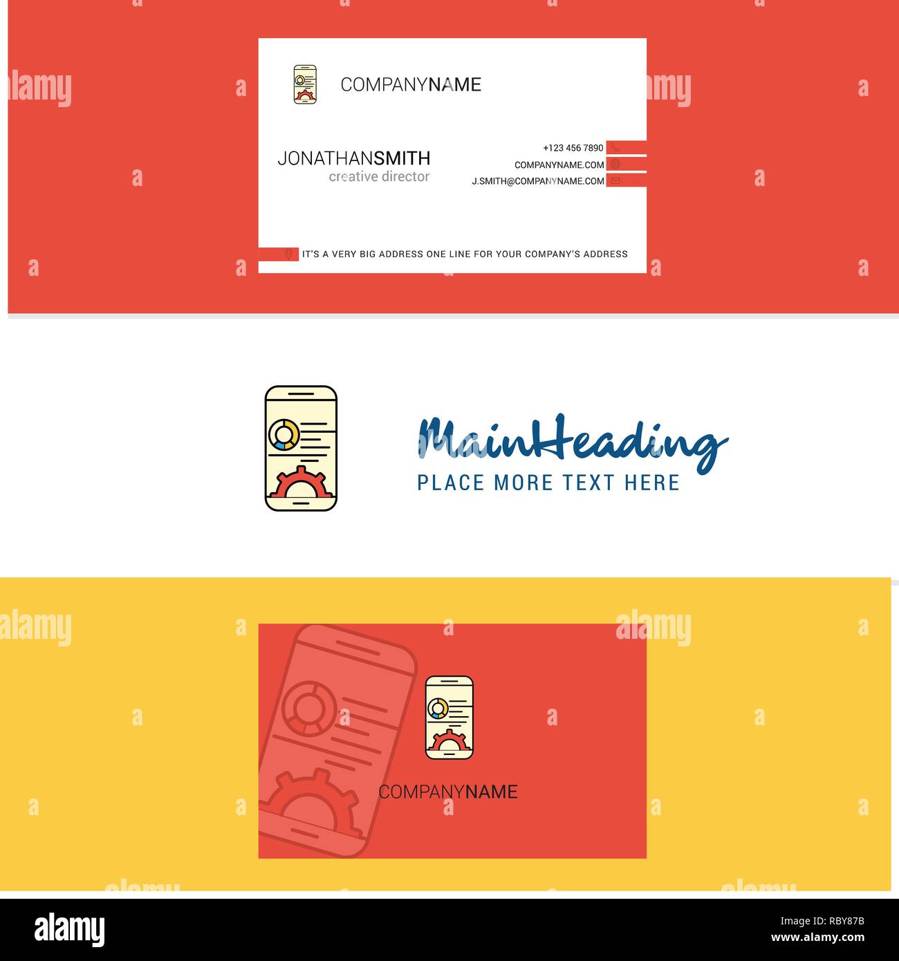 Beautiful Mobile setting Logo and business card. vertical Design Vector ...
