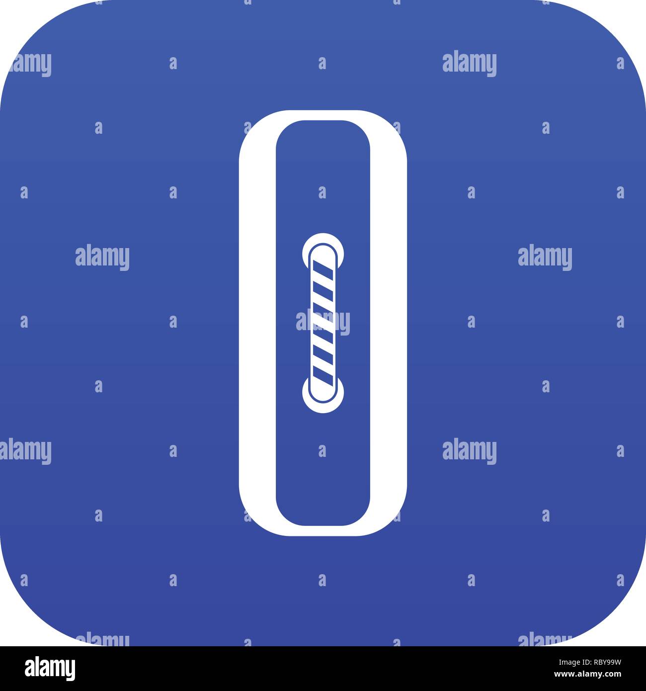 Sewn rectangular button icon digital blue Stock Vector