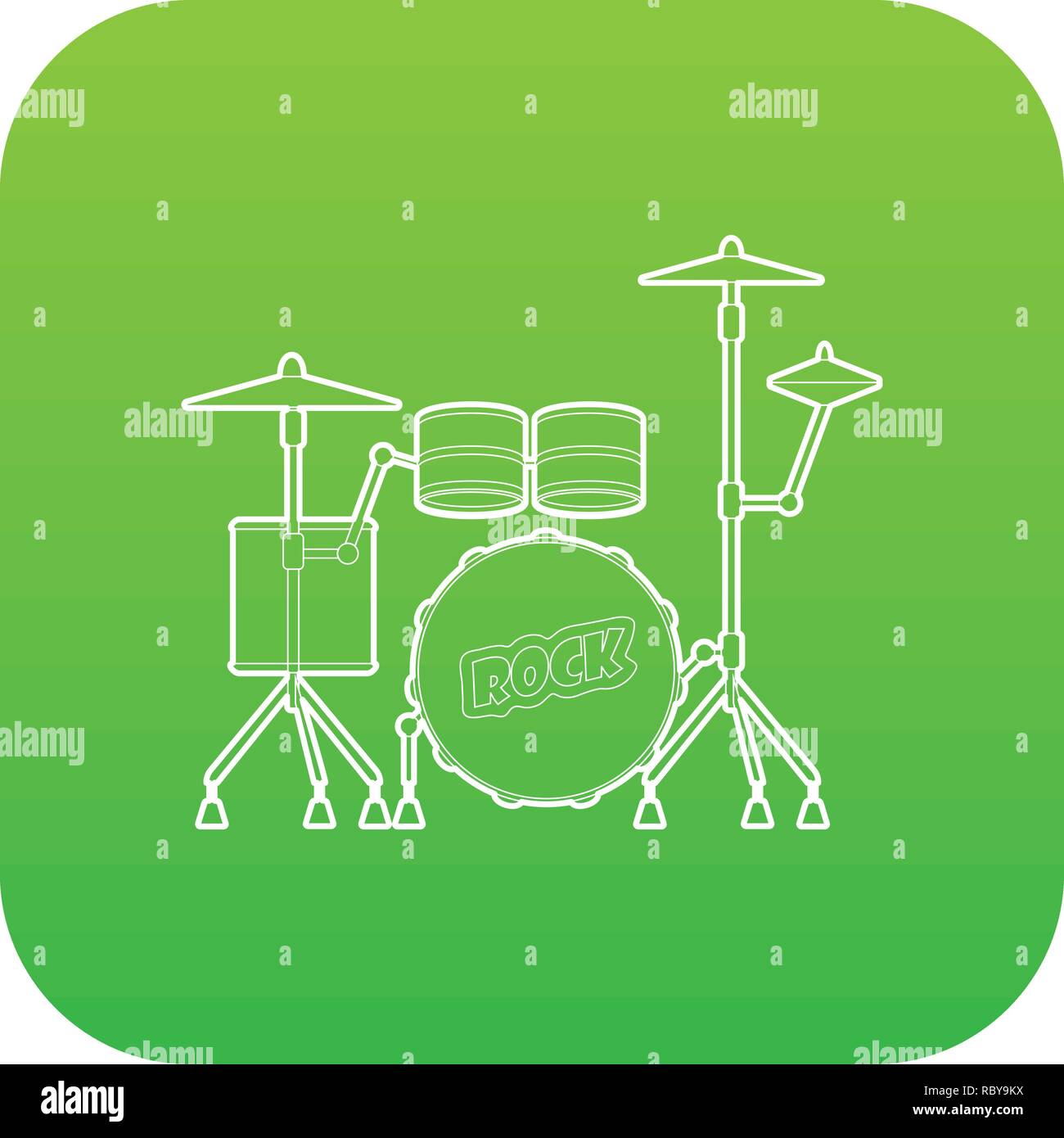 Drum icon green vector Stock Vector Image & Art - Alamy