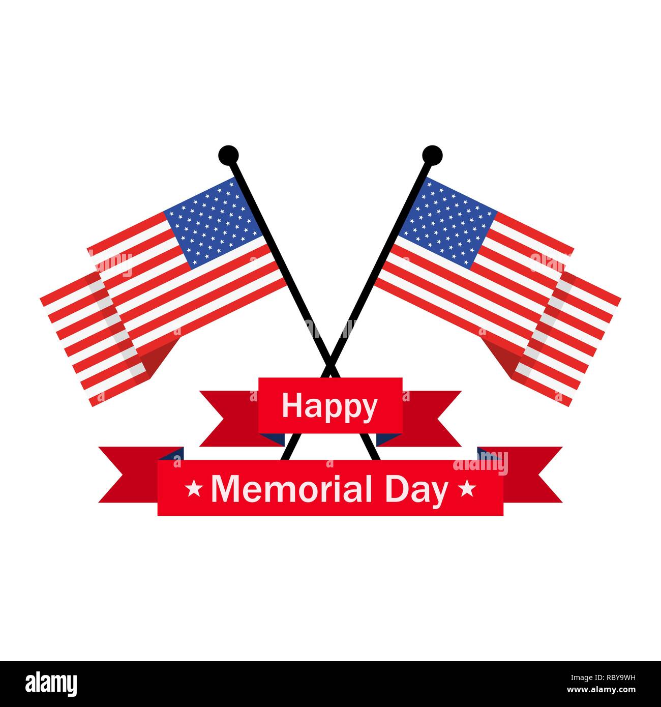 Patriotic red, white, and blue ribbon for 4th of July or Memorial Day.  Vector illustration Stock Vector Image & Art - Alamy