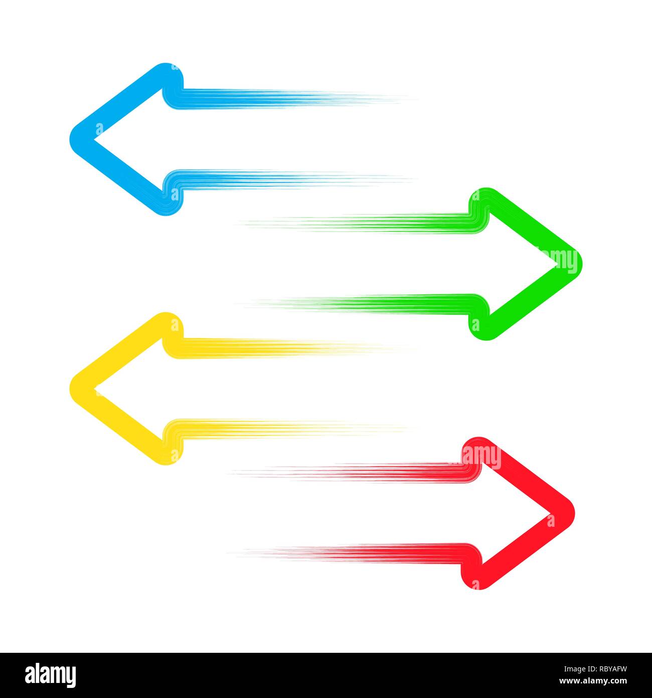 A set of hand drawn arrows in flat design. Vector illustration. Arrow ...