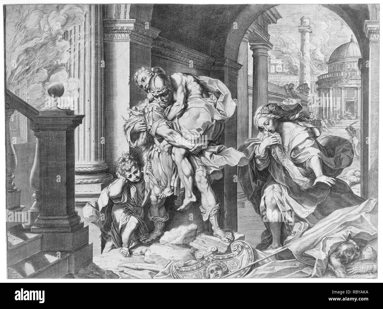 341406 Aeneas and his family fleeing Troy Stock Photo Alamy