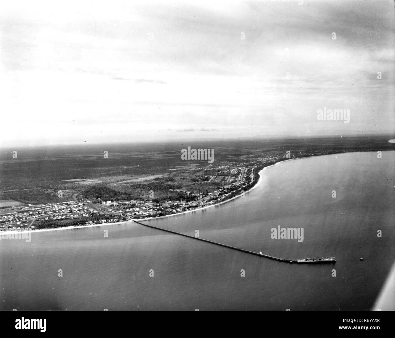 Aerial photograph of Hervey Bay looking north, 12 July 1967 Stock Photo