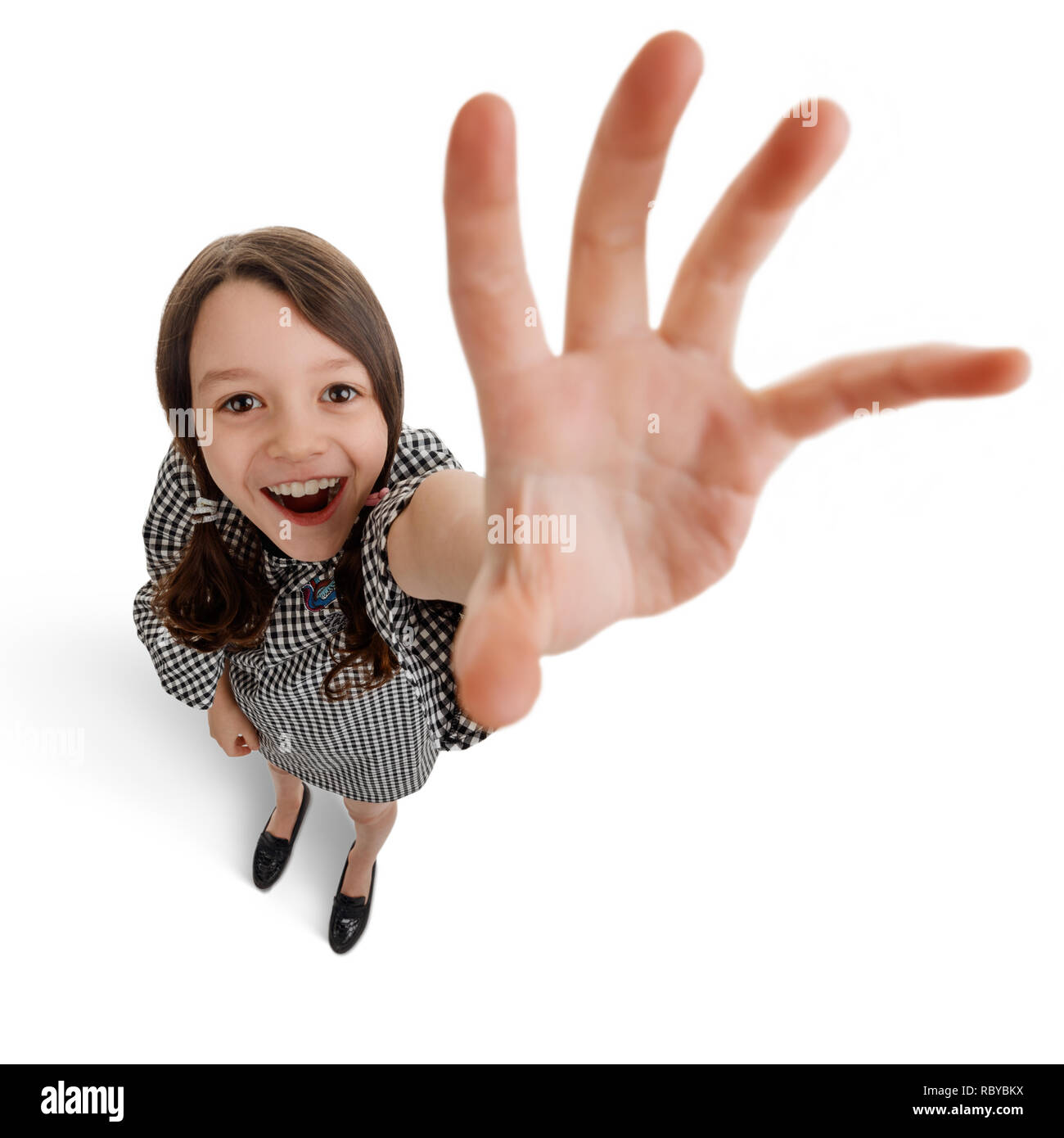 Girl reaching out her hand Stock Photo - Alamy