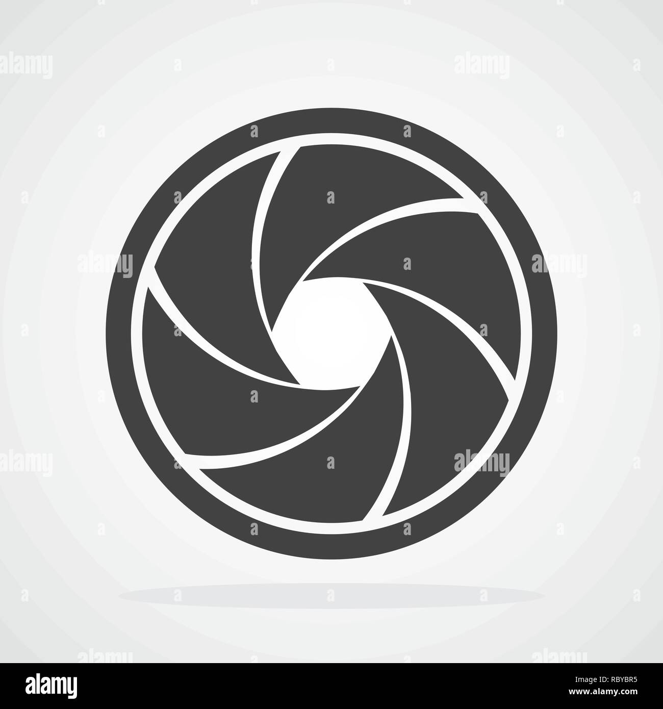 Focus icon. Vector illustration. Aperture diaphragm icon. Camera icon isolated Stock Vector