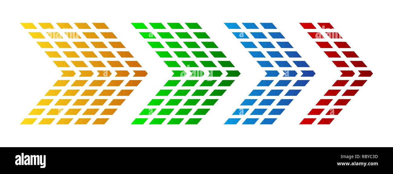 Set of colored arrows with halftone effect. Vector illustration. Arrows ...