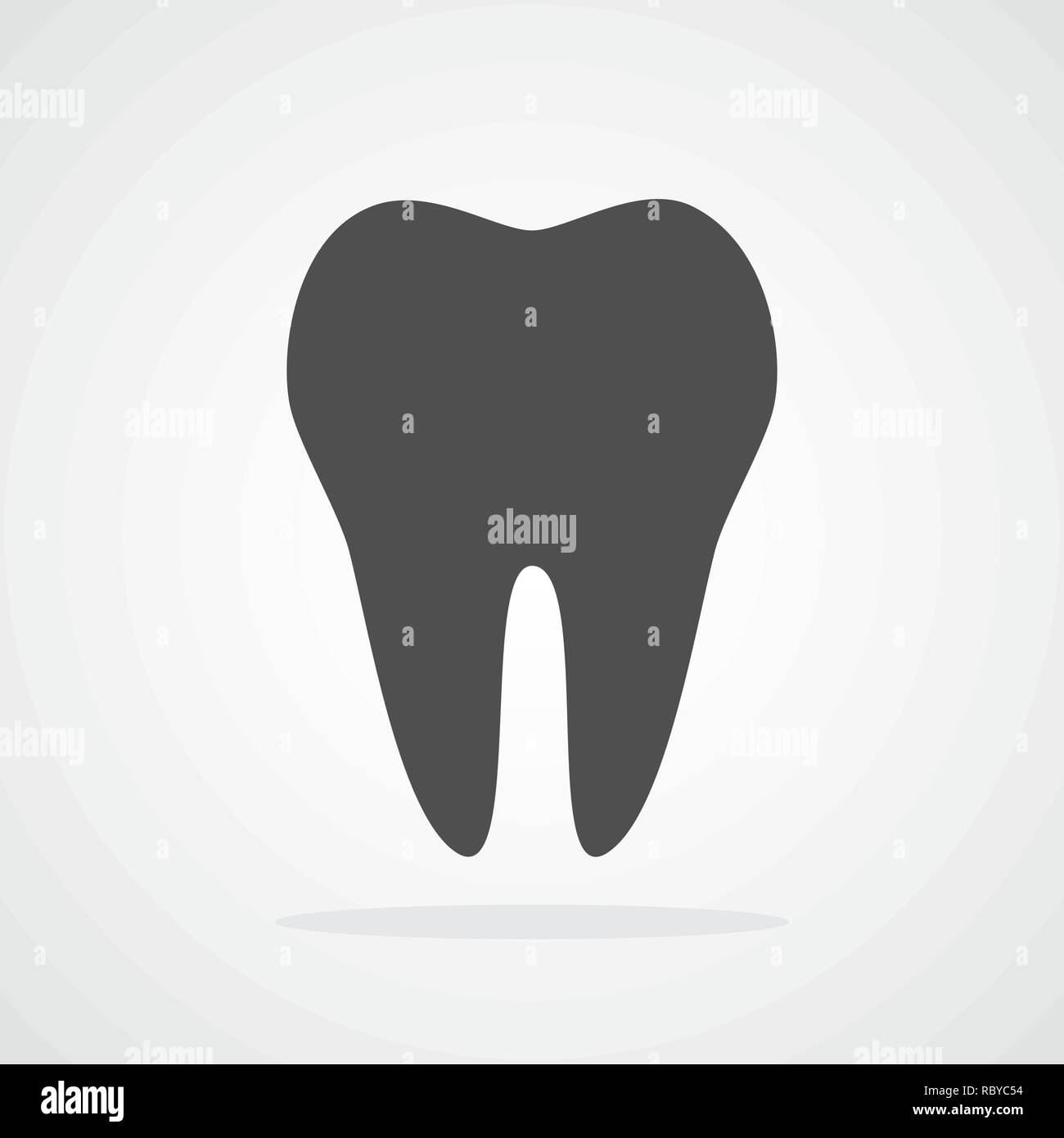 Tooth icon in flat style. Vector illustration. Gray Tooth icon isolated. Stock Vector