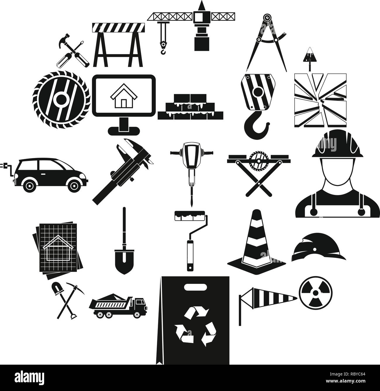 Counting material icons set, simple style Stock Vector Image & Art - Alamy