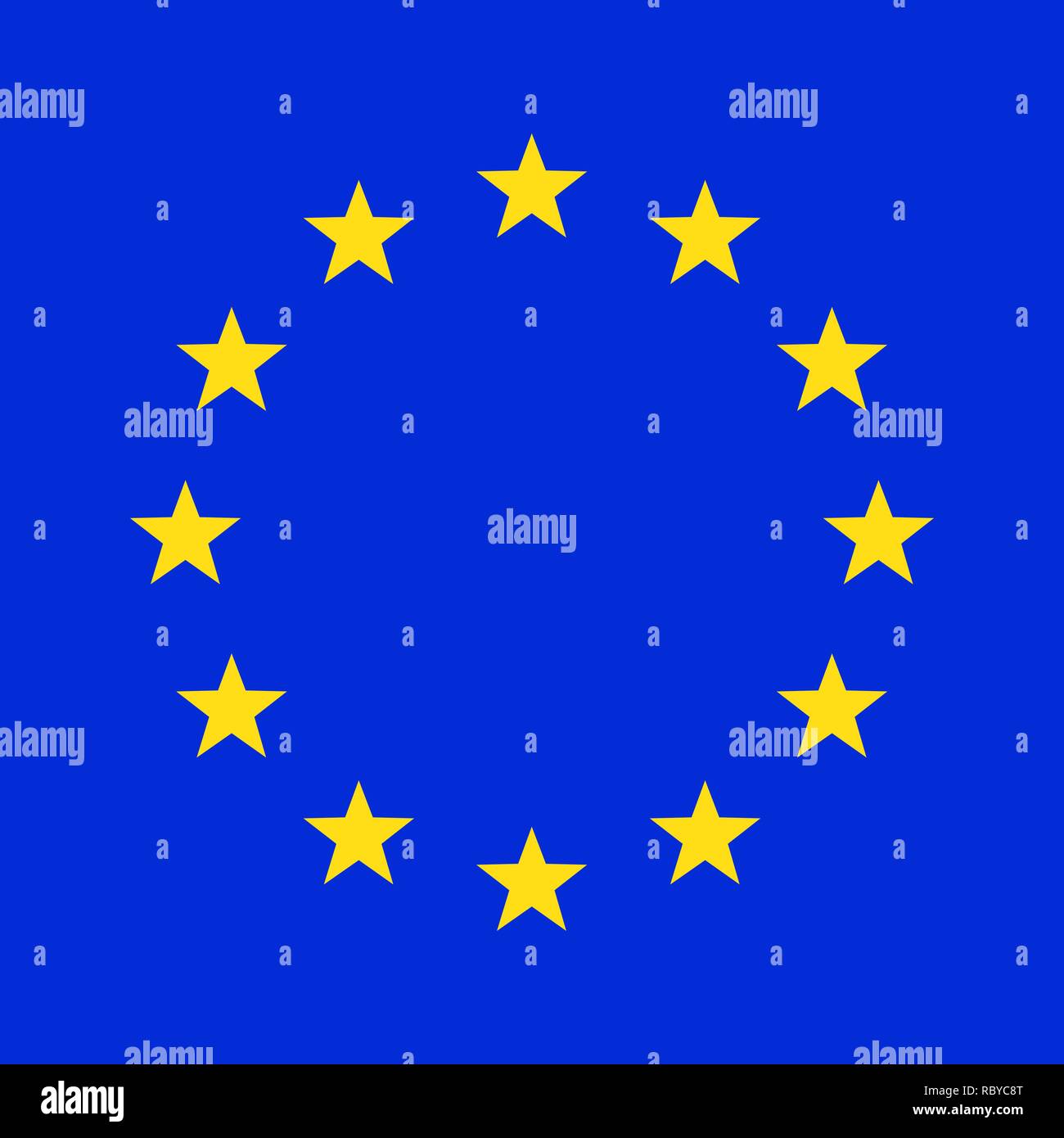 European union flag. Vector illustration. EU flag with yellow stars Stock Vector