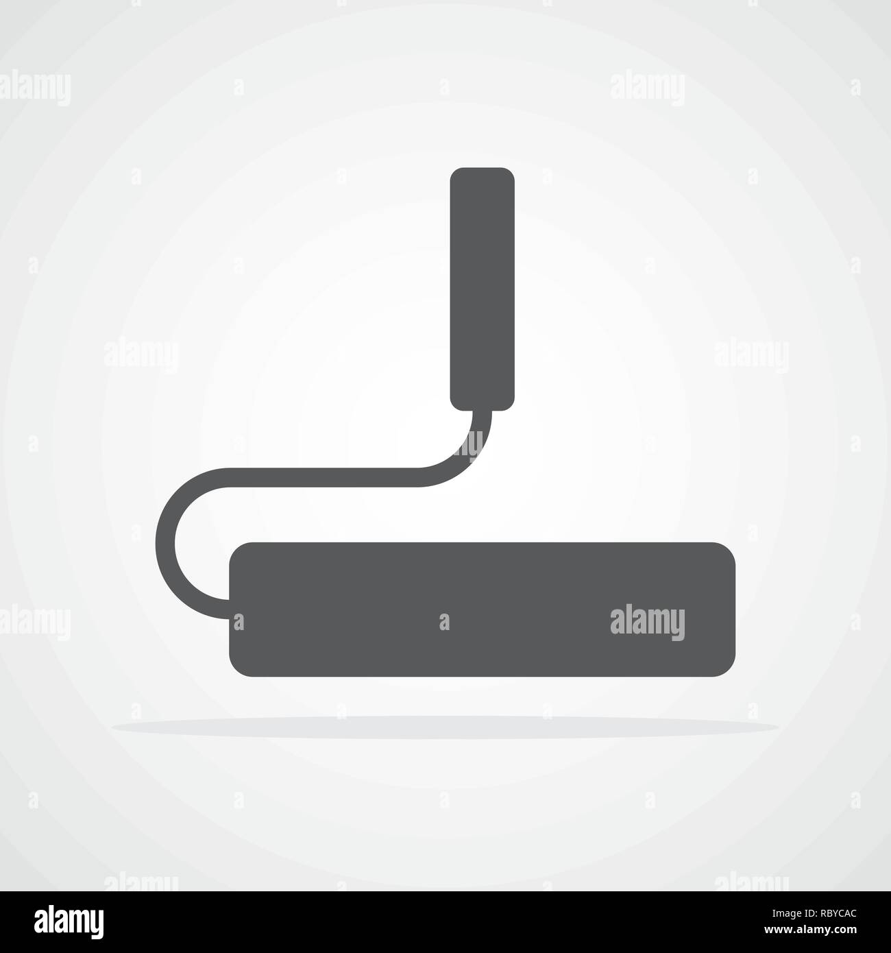 Paint roller icon in flat design. Vector illustration. Wall roller