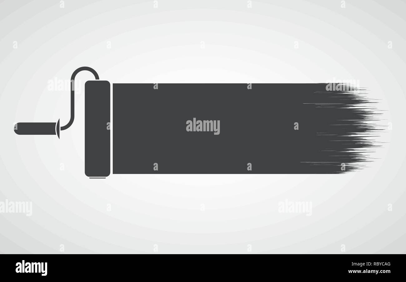 Paint roller icon in flat design. Vector illustration. Wall roller