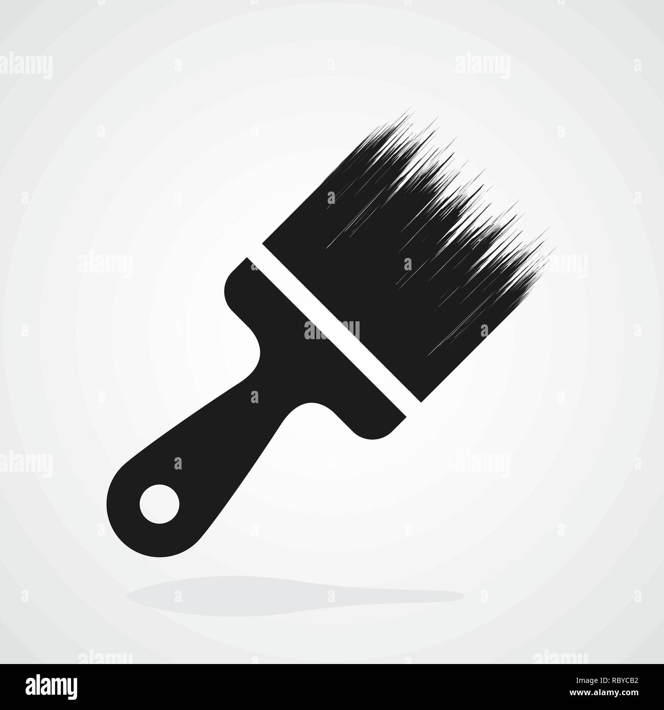 Paint brush icon in flat design. Vector illustration. Gray paint brush icon isolated Stock Vector
