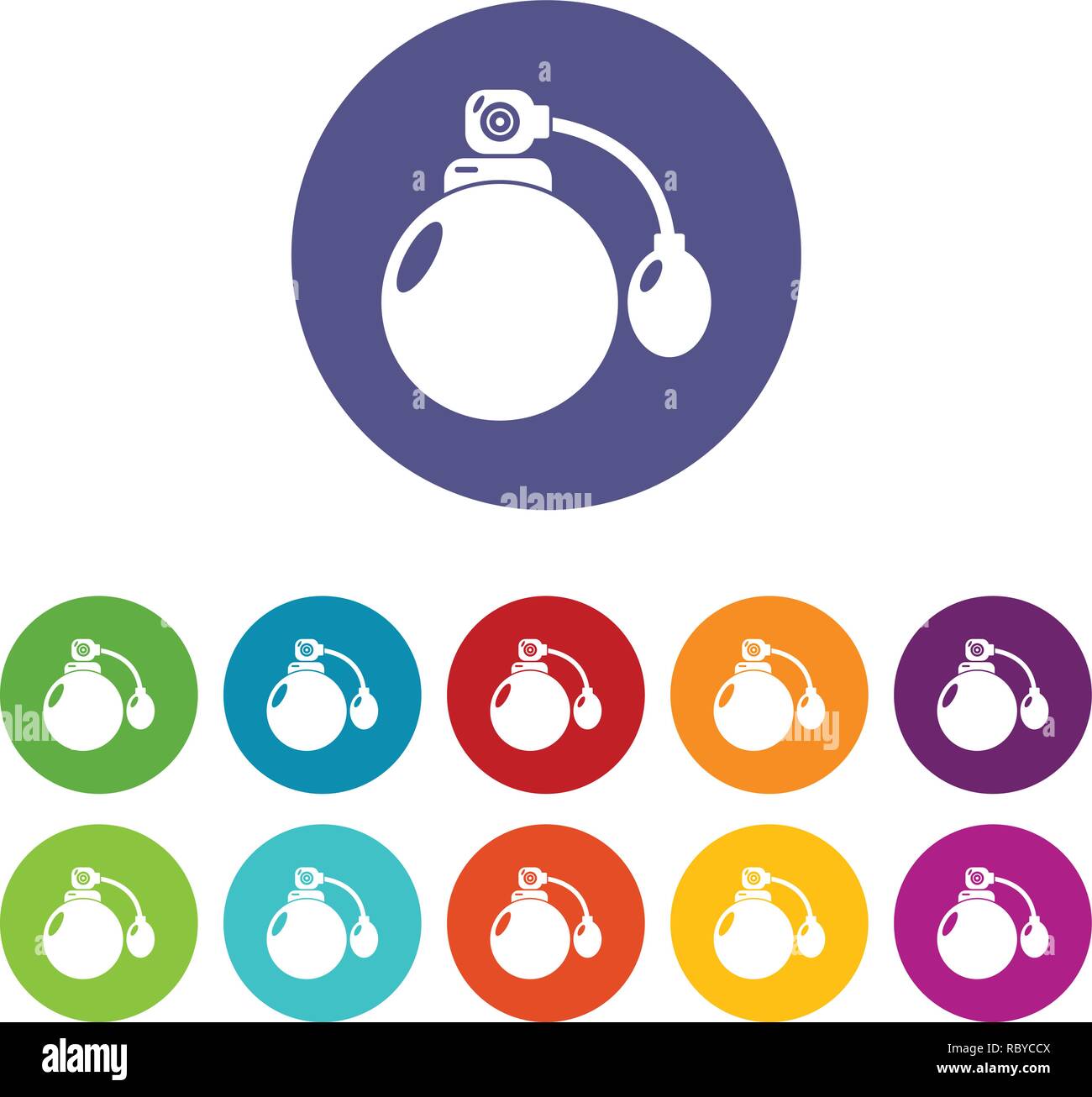 Retro perfume bottle icons set vector color Stock Vector Image & Art ...