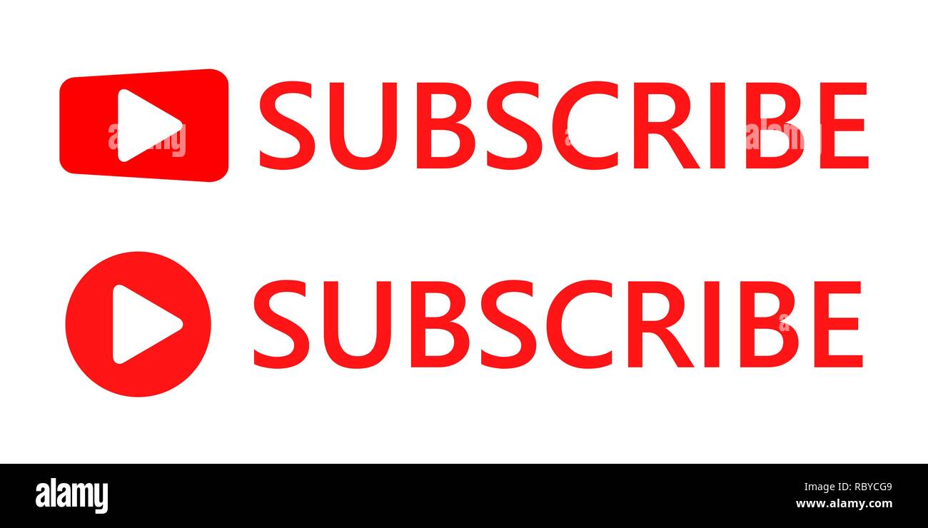 Subscribe buttons. Vector illustration. Subscribe icons isolated Stock Vector