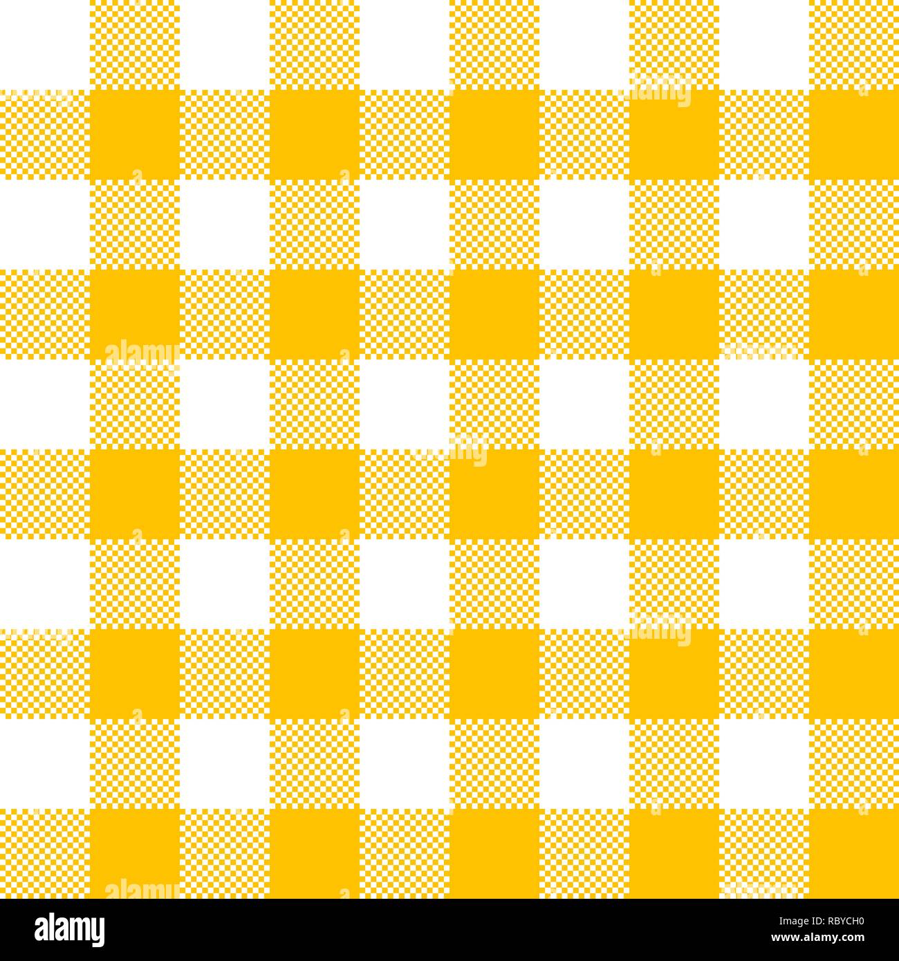 Yellow fabric texture. Vector illustration. Flat tablecloth pattern Stock Vector