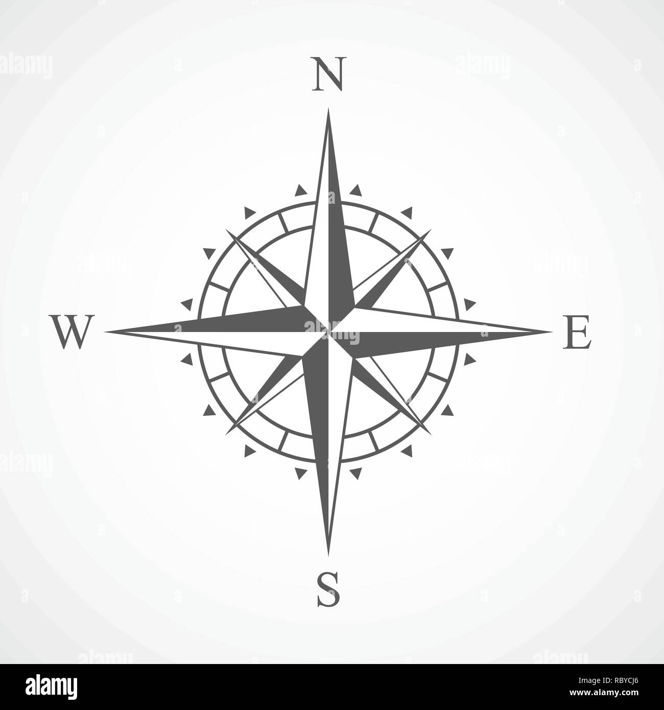 Compass icon in flat design. Vector illustration. Compass icon ...