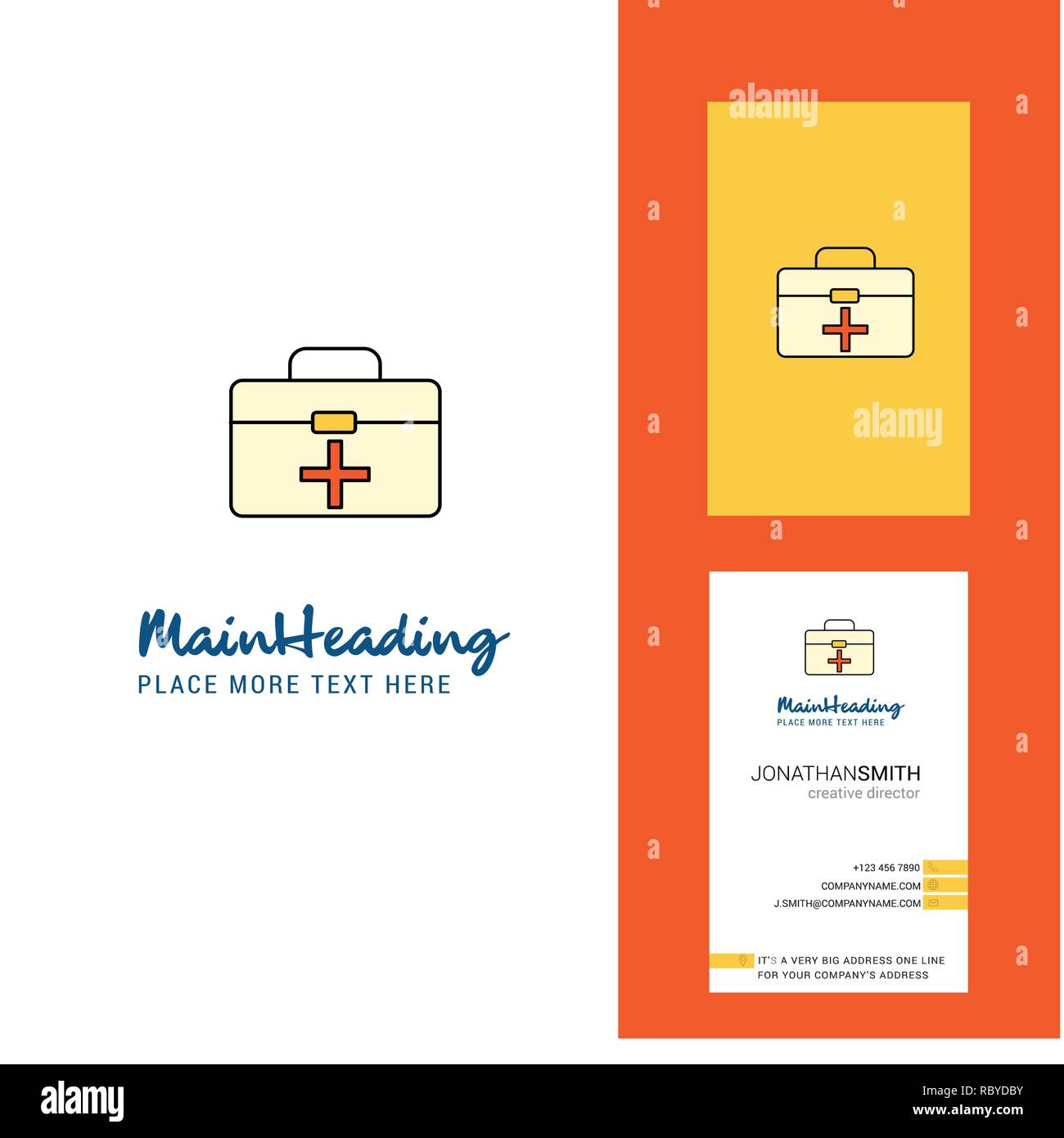 First aid box Creative Logo and business card. vertical Design Vector ...