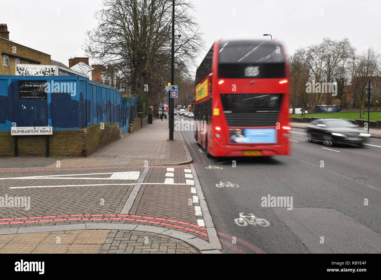 The junction of Brixton Hill and Dumbarton Road in London where young