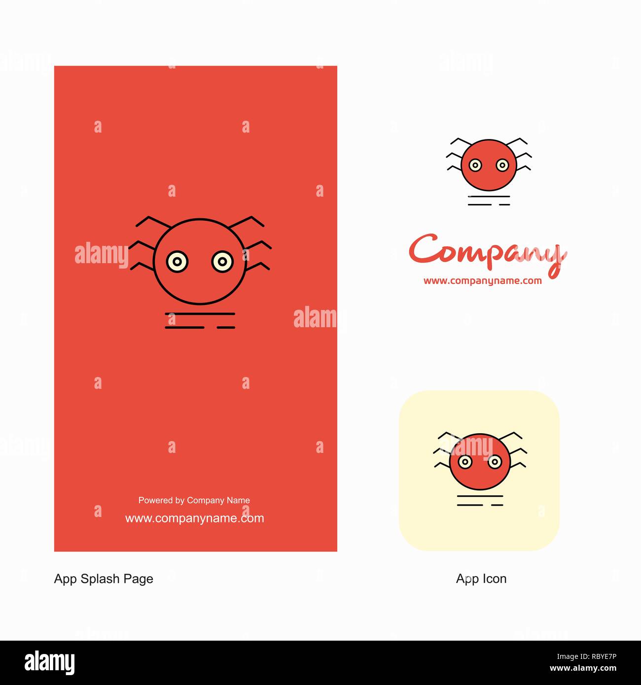 Spider Company Logo App Icon and Splash Page Design. Creative Business
