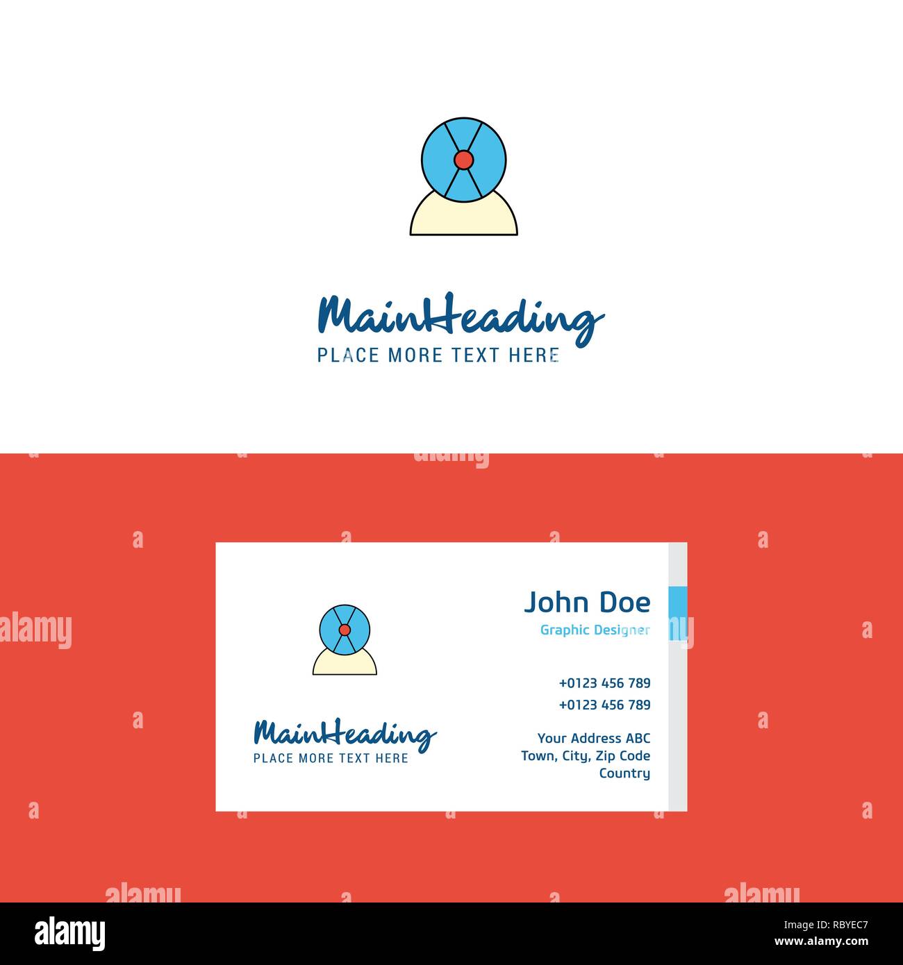 Flat Disk avatar Logo and Visiting Card Template. Busienss Concept Logo Design Stock Vector