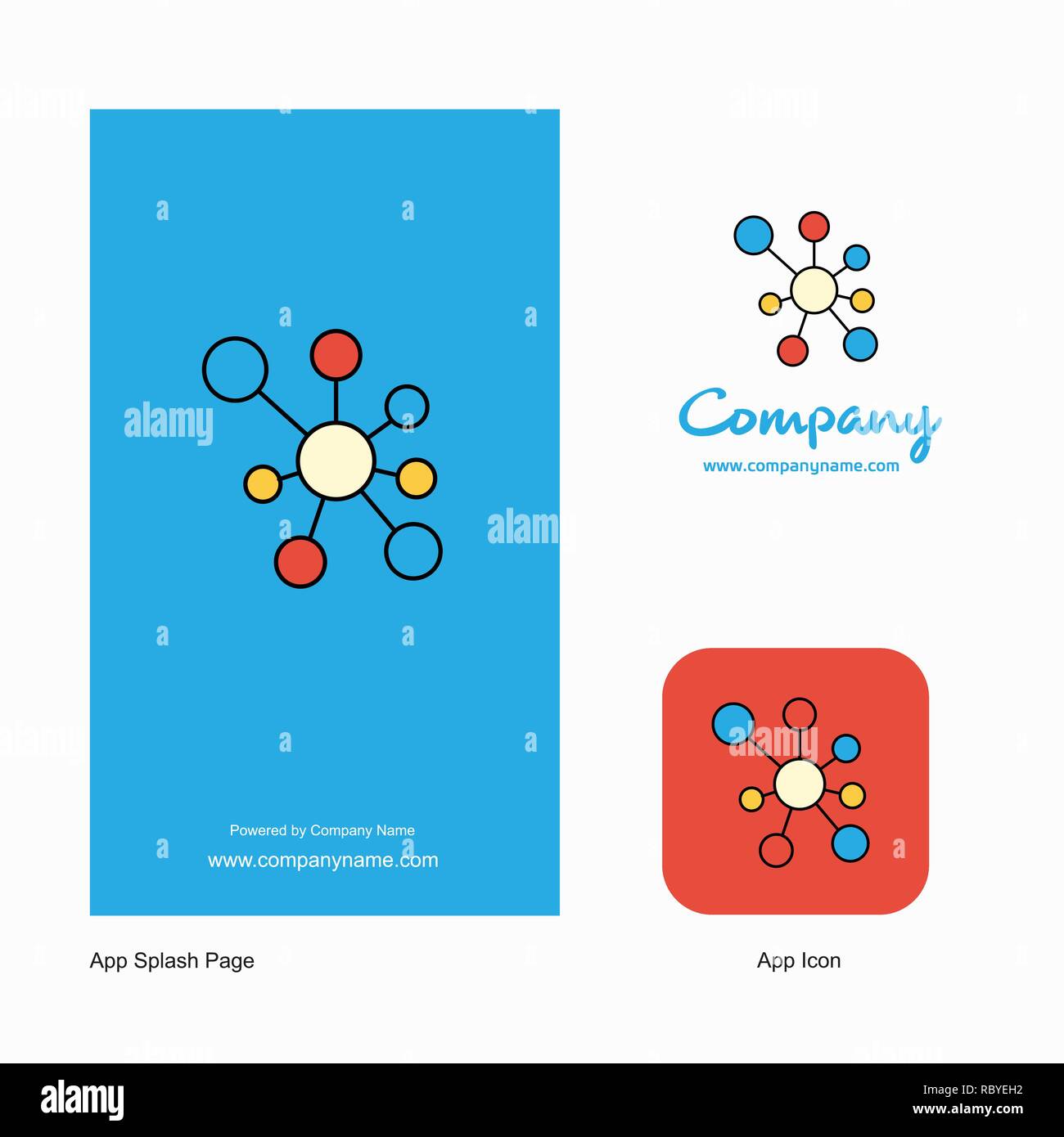 Network Company Logo App Icon and Splash Page Design. Creative Business