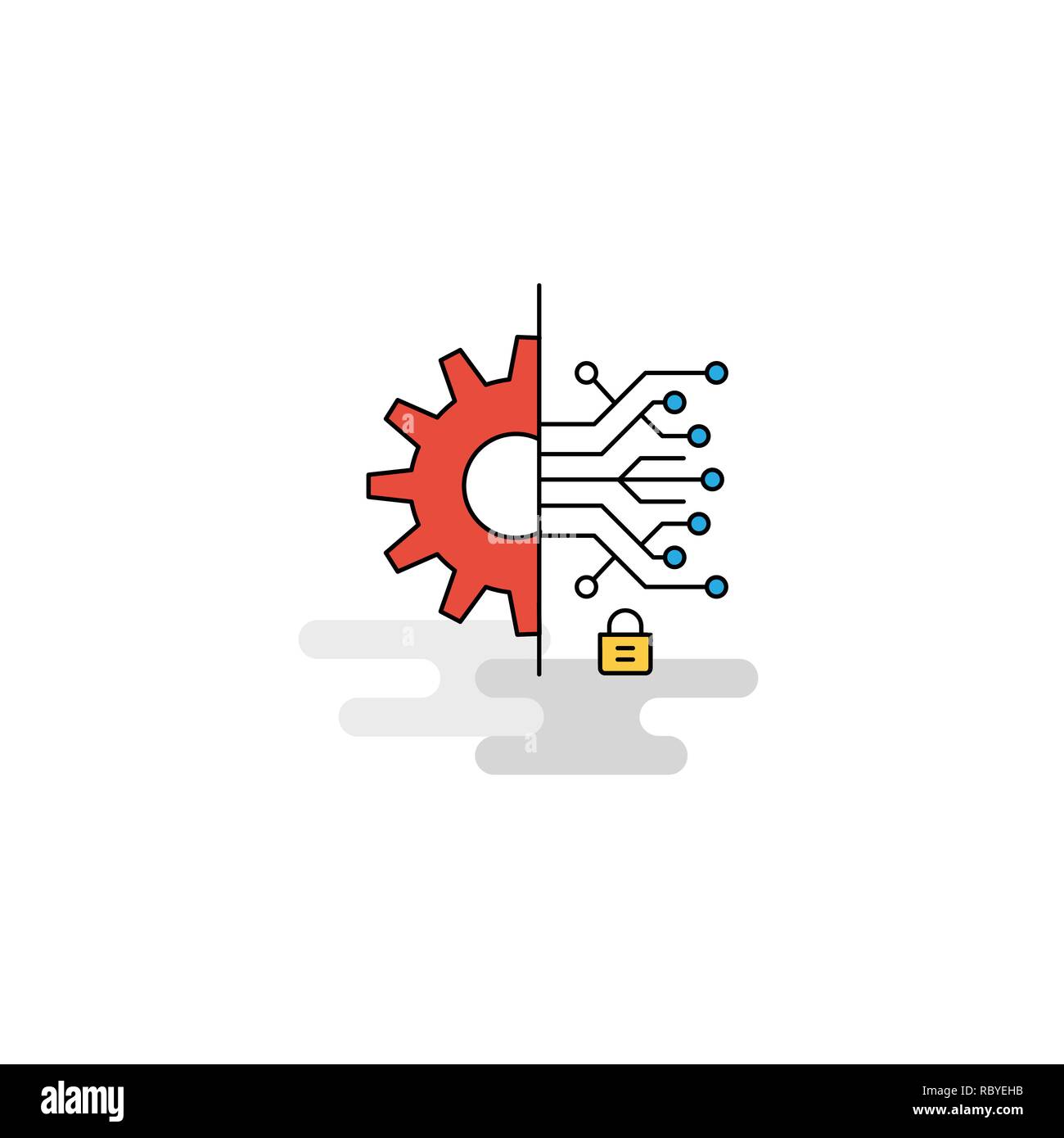 Flat Setting gear Icon. Vector Stock Vector Image & Art - Alamy