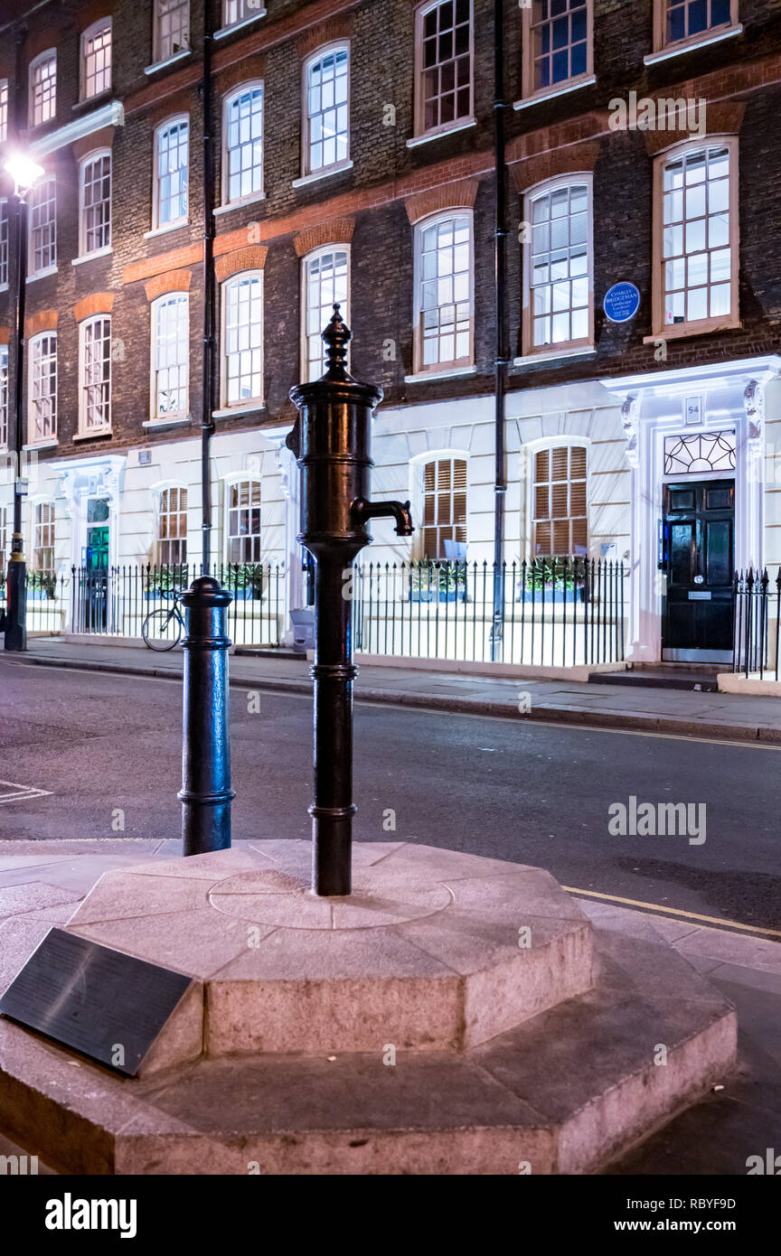 Cholera Pump, Broad Street, London Stock Photo