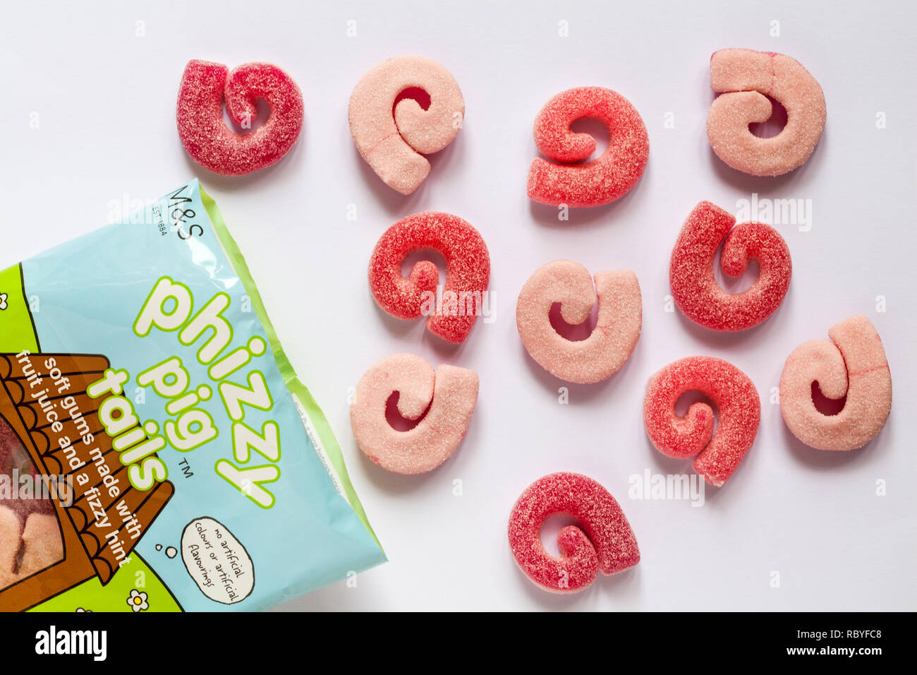 M&S Percy Pig Phizzy Pigtails 170g- SOLD AS A PACK, 44% OFF