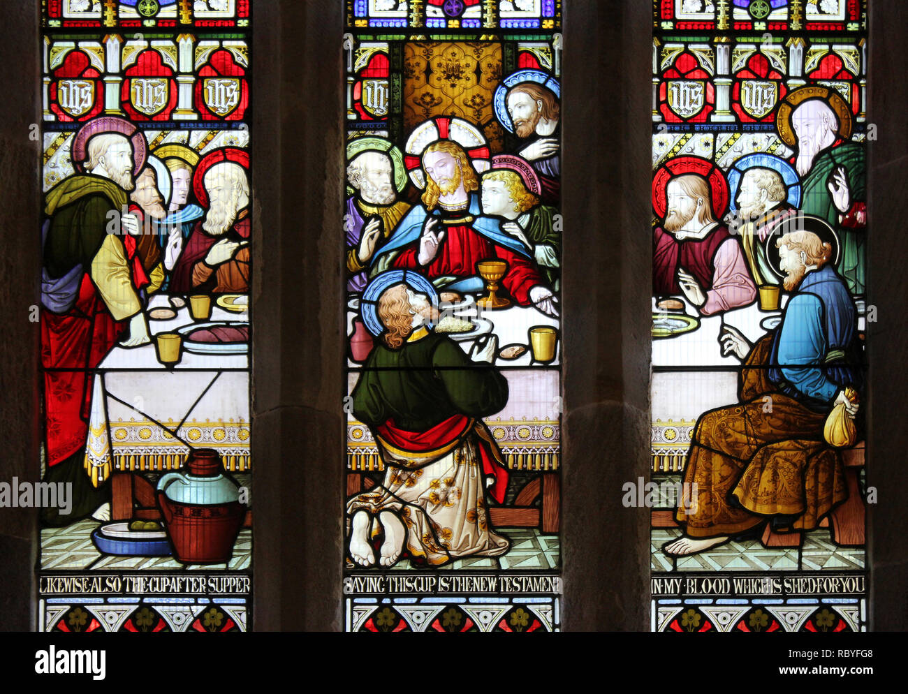 Stained glass window depicting last hires stock photography and images Alamy